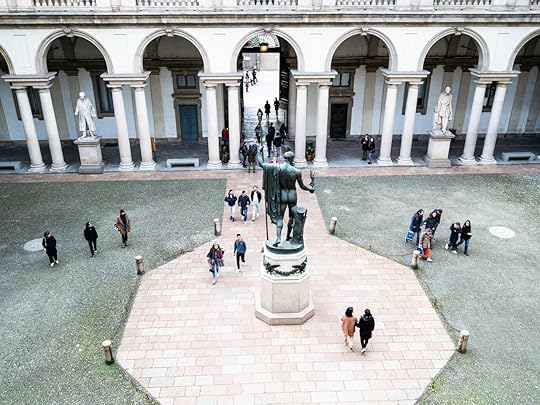 Courtyard of Onore courtyard of Palazzo Brera, House of Pinacoteca di Brera in Milan