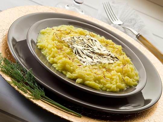 saffron risotto with gold leaf