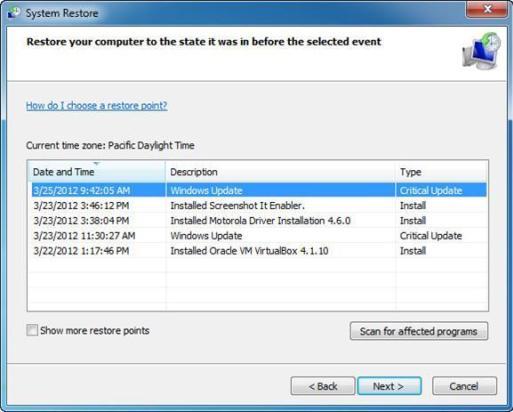System Restore