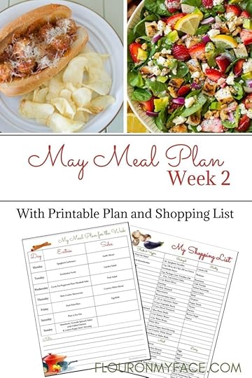 May Weekly Meal Plan 2 with printable menu and grocery shopping list