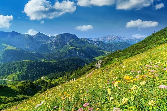 Konigsee lake on Schneibstein mountain ridge