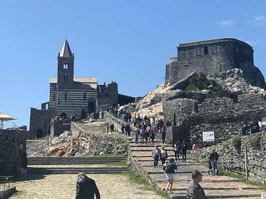 Church and grotto at Portovenere. Lord Byron is said to have swum in the ocean from the grotto. 