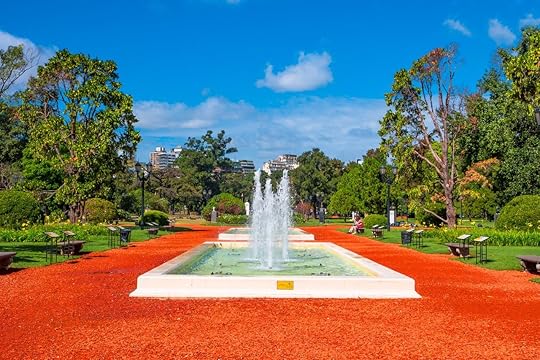 Garden of roses in Palermo district, Buenos Aires, Argentina