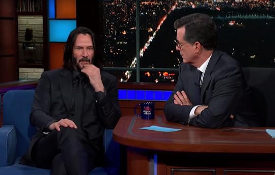 Image result for keanu and stephen colbert