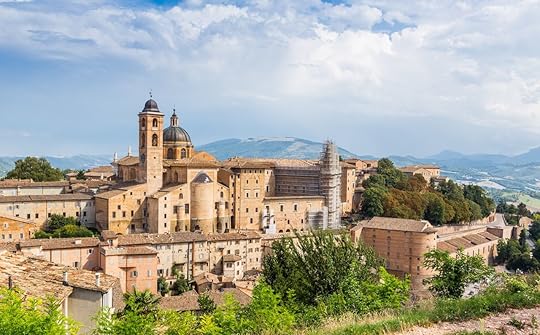 view of medieval castle in Urbino, Marche, Italy