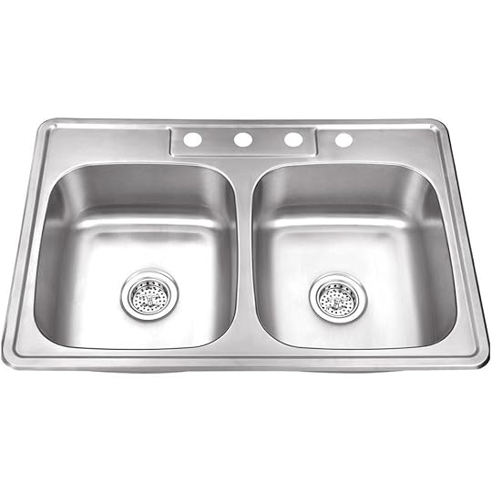Natural Stone Kitchen Sinks Cahaba Drop In 20 Gauge Stainless Steel 33 In 4 Hole 50 50 Double