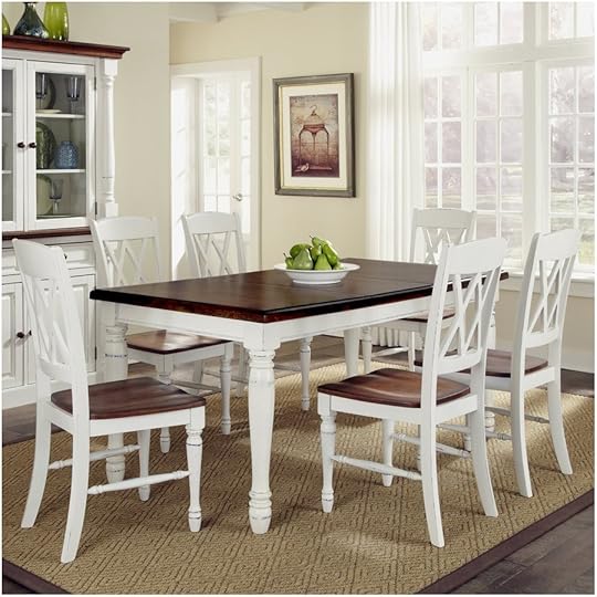 White Wood Kitchen Table Sets Shop Home Styles Monarch White Oak 7 Piece Dining Set with