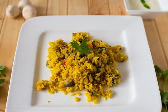 Mushroom biryani from Tamil Nadu, India