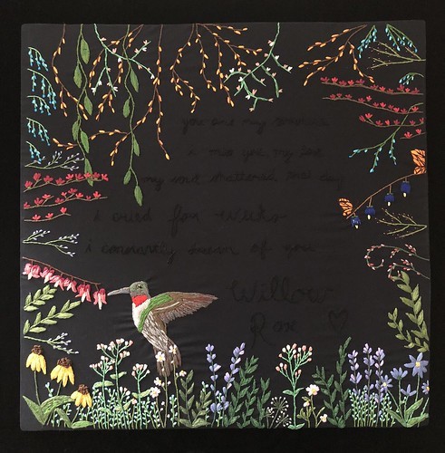 Embroidered art. Artist Jessalyn Kline