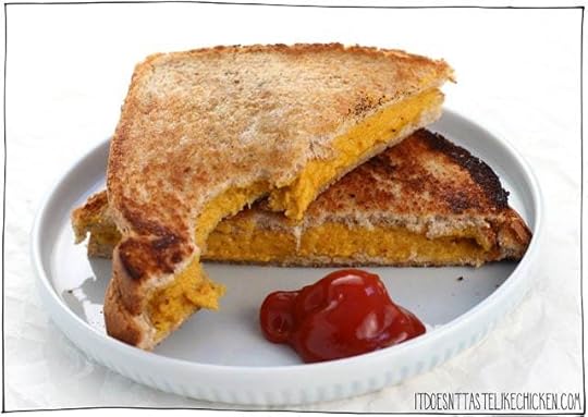 Vegan Sharp Cheddar Cheese! Just 9 easy ingredients and 15 minutes to make. So easy and totally delicious. Perfect for snacking, serving on a vegan cheese board, or adding to sandwiches. #itdoesnttastelikechicken #veganrecipes #vegancheese #dairyfree