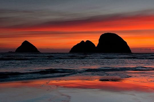 Sunset, Three Arches, Oceanside, Oregon
