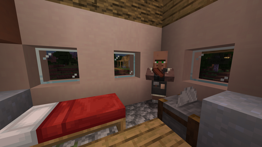 The latest ‘Minecraft’ update adds several new professionals to the game, including cartographer, librarian, butcher, and, shown here, the stone mason.