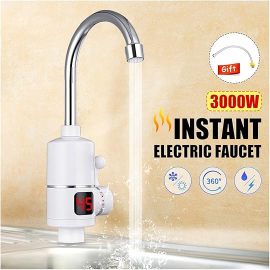 3000w Temperature Display Instant Hot Water Tap Tankless Electric Instant Water Heater Kitchen Sink