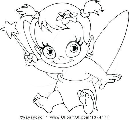 baby fairy coloring pages image detail for outlined baby fairy holding up a wand baby fairy colouring pages