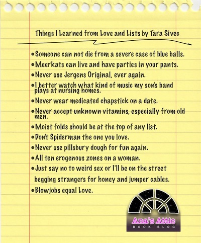 Tara Sivec Love and Lists