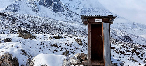 Outhouse on Khumbu glacier. From Daniel Mazur and the redemption of Mt. Everest