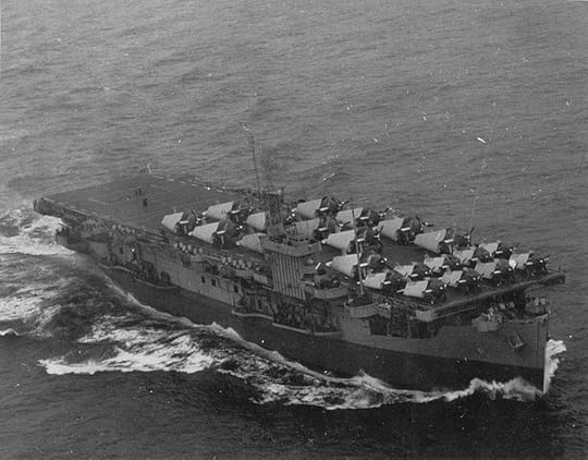 USS Block Island (CVE-21) off Norfolk, VA, 15 Oct 1943, with 9 FM-1 Wildcats and 12 TBF-1C Avengers (US Navy photo)