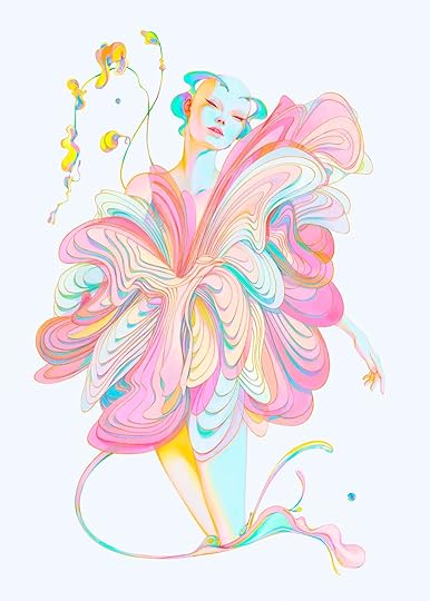 Ilustración Christian Orrillo de ninfa colorida