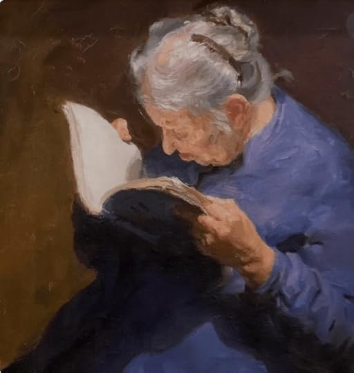 book being read by a woman, painting