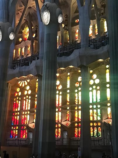 A photo of the stunning interior of Sagrada Familia, which doesn’t come close to doing it justice
