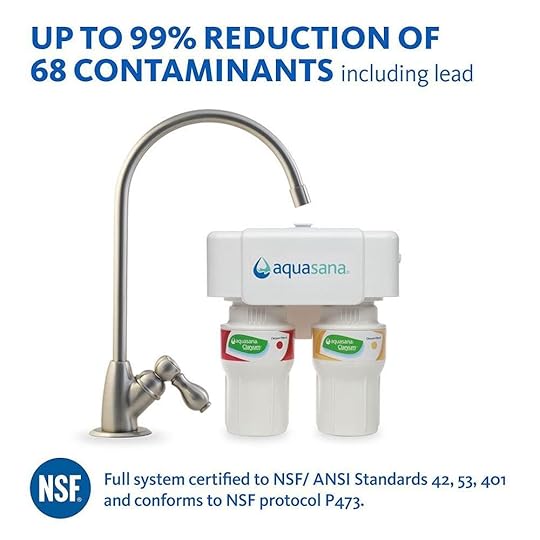 Aquasana 2 Stage Under Counter Water Filtration System with Brushed Water Filter Systems for Kitchen Sink