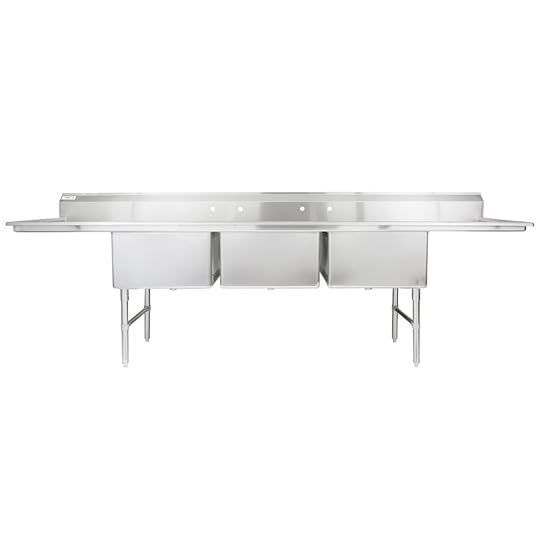 Commercial Kitchen Hand Wash Sink 3 Bay Stainless Steel Sink