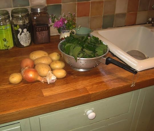Preparing nettle soup.
