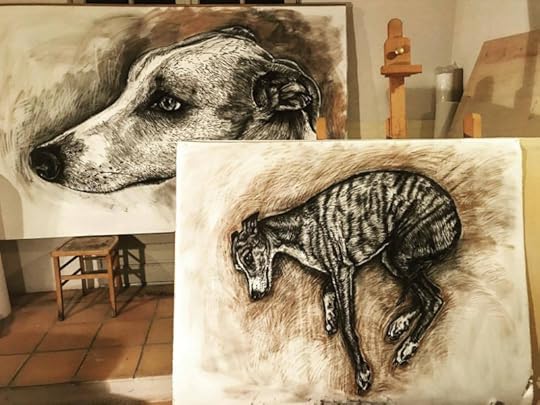 Dog drawings by Sophie Ryder