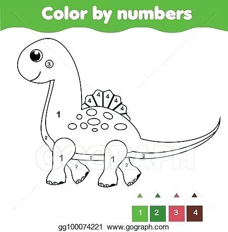 dinosaur color page coloring page with cute dinosaur color by numbers printable activity good dinosaur coloring pages pdf