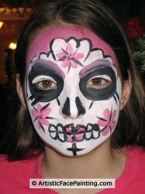 kids skeleton face paint pink skull eyes open home improvement neighbor quotes