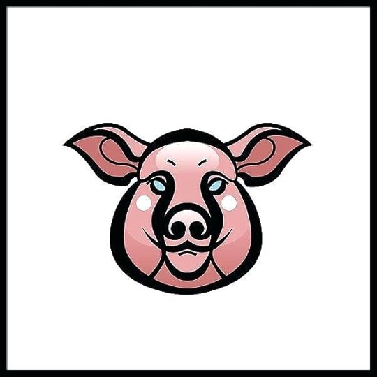 pig head drawing art framed print featuring the drawing vector color image of swine or pig head by pig head on a stick drawing
