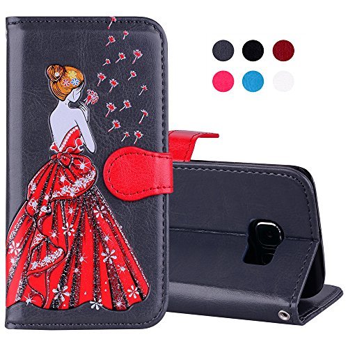 Nnopbeclik® Etui Samsung Galaxy S6 Edge Coque Antichoc, Housse Samsung S6 Edge Coque 360, Protection Galaxy S6 Edge à Rabat Wallet/Portefeuille Cuir Housse étui Flip Case Cover