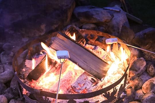 Roasting marshmallows on Whidbey Island, Washington