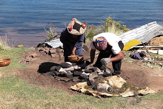 Cooking underground, Lake Titicaca, Peru