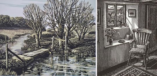 The River Ebble at Fifield Bavant and Sunlit Interior by Howard Phipps