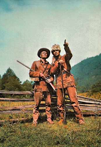 Fess Parker and Buddy Ebsen in Davy Crockett - King of the Wild Frontier (1955)