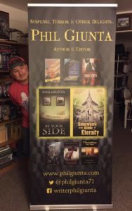Vertical Banner promoting Phil's books