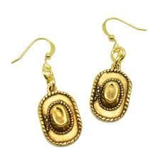 gold cowboy hat earrings