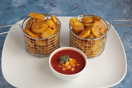 Crispy Kenyan Bhajia with chilli tomato sauce