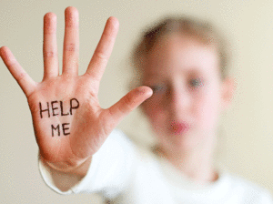 girl with help me on her hand