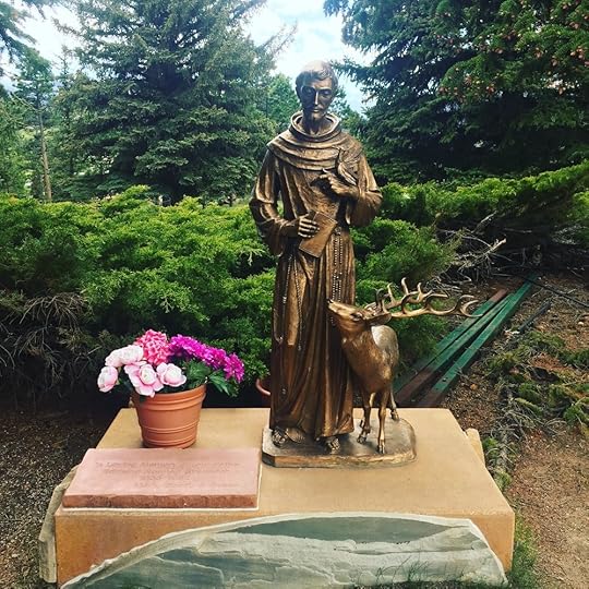 St. Francis with Brother Elk. I saw quite a few people coming to pray here while we were there. It seems like a really popular devotional spot in Estes Park!