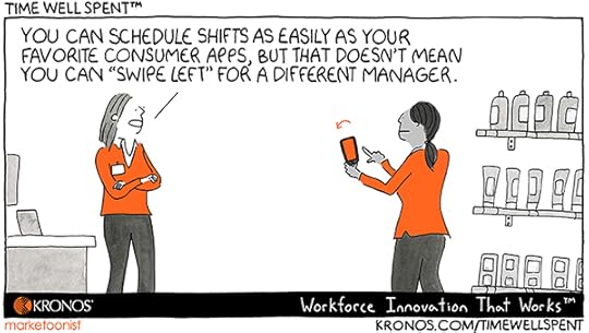 Kronos, Time Well Spent cartoon, swipe left, swipe right, scheduling apps