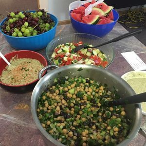 Greek Chickpea Salad on buffet at Love Wins