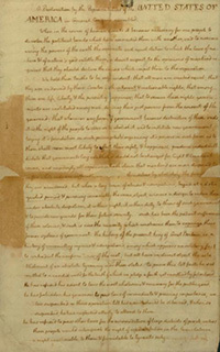 Fair Copy of the Draft of the Declaration of Independence (Source New York Public Library)