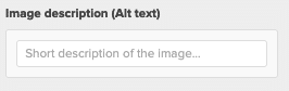 Alt text field in an email service