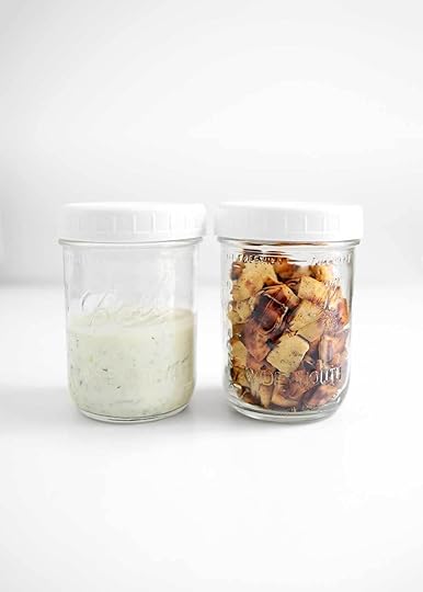 homemade naan croutons and tzatziki dressing from the faux martha