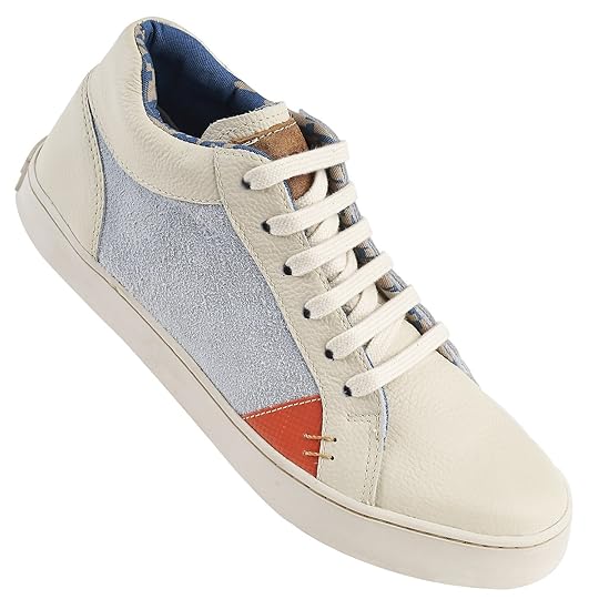 Modelo Pipa blanco con naranjo y gris de Kruza zapatillas sustentables chilenas