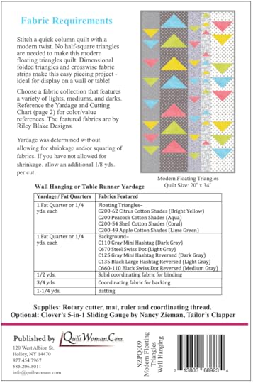 NEW! Modern Floating Triangles Wall Hanging and Table Runner Pattern by Nancy Zieman Productions