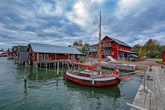 Assorted boats in restored Maritime Quarter Sjokvarteret, Finland