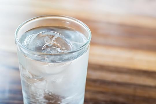 ice cold water in a glass